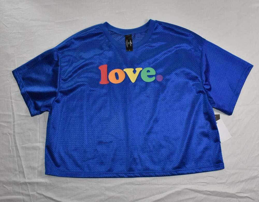 The Phluid Project Blue Mesh Pride Love Graphic Tee (1044)